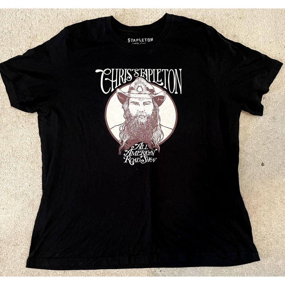 Chris Stapleton Black Crew Neck T Shirt Men XXL All American Road Show 2021